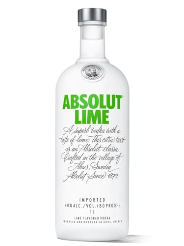 Absolut Vodka Lime – Edler Premium-Vodka aus Schweden in der ikonischen Apotheker-Flasche – Mit Limetten-Geschmack – 1 x 1 l von Absolut Vodka