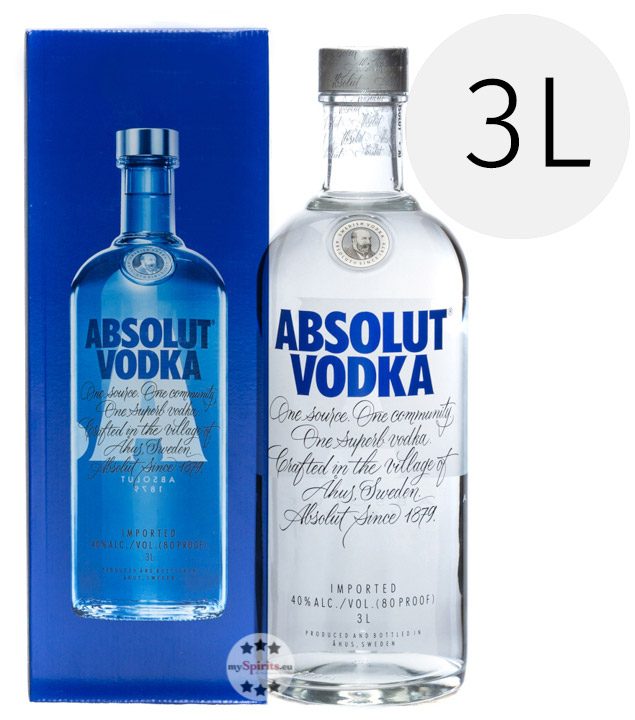Absolut Vodka 3L (40 % vol., 3,0 Liter) von Absolut
