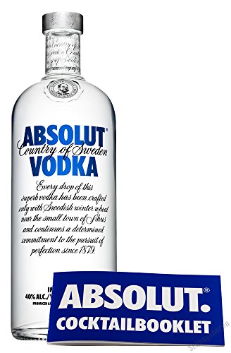 Absolut Vodka 40% 1,0l inkl. Cocktailbooklet PiHaMi®Gastro von Absolut Vodka