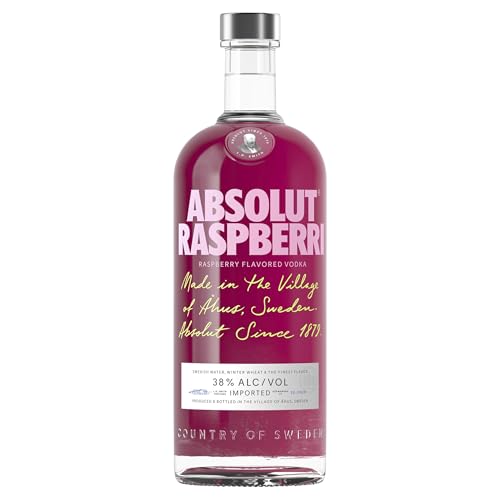 Absolut Vodka Raspberri – Absolut Vodka mit Himbeer Aroma – Schwedischer Klassiker – Ideal für Cocktails und Longdrinks – 1 x 1 l von Absolut Vodka