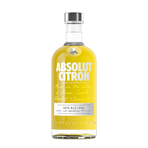 Absolut Citron – Absolut Vodka mit Zitronen Aroma – Absolute Reinheit und einzigartiger Geschmack in ikonischer Apothekerflasche – 1 x 1 l von Absolut Vodka