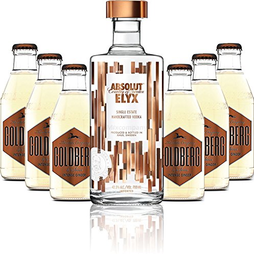 Moscow Mule Set - Absolut Elyx Vodka 0,7l 700ml (42,3% Vol) + 6x Goldberg Intense Ginger 200ml - Inkl. Pfand MEHRWEG von Goldberg-Goldberg
