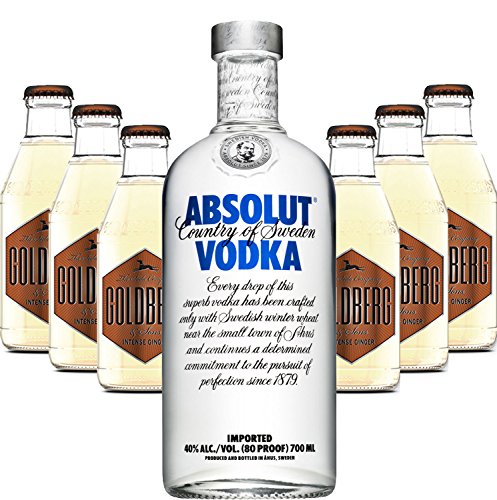 Moscow Mule Set - Absolut Vodka 0,7l 700ml (40% Vol) + 6x Goldberg Intense Ginger 200ml - Inkl. Pfand MEHRWEG von Goldberg-Goldberg