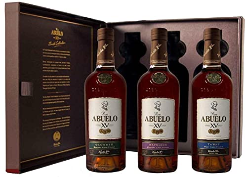 ABUELO CONFEZIONE DA 3 BOTTIGLIE DA 20 CL RUM CASK FINISH XV OROLOSO- NAPOLEON - TAWNY von Abuelo