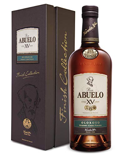 Ron Abuelo Finish Collection Oloroso ( 1 x 0,7l) - 15 Jahre alter Rum aus Panama, gefinished in einem ehemaligen Sherry-Fass - pur oder auf Eis zu genießen - 40% Vol. von Ron Abuelo