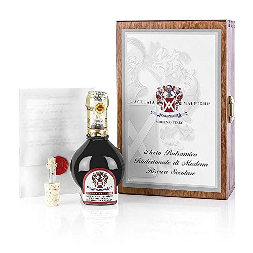 Aceto Balsamico Tradizionale DOP Riserva Secolare,100 Jahre,Geschenkbox,Malpighi, 100 ml von Acetaia Malpighi