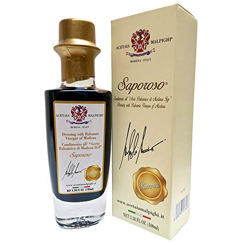 Balsamico Condiment "Saporoso Riserva", 9 Jahre, Eichen- & Akazienholz, Malpighi, 100 ml Balsamico Condiment "Saporoso Riserva", 9 Jahre, Eichen- & Akazienholz, Malpighi, 100 ml von Acetaia Malpighi