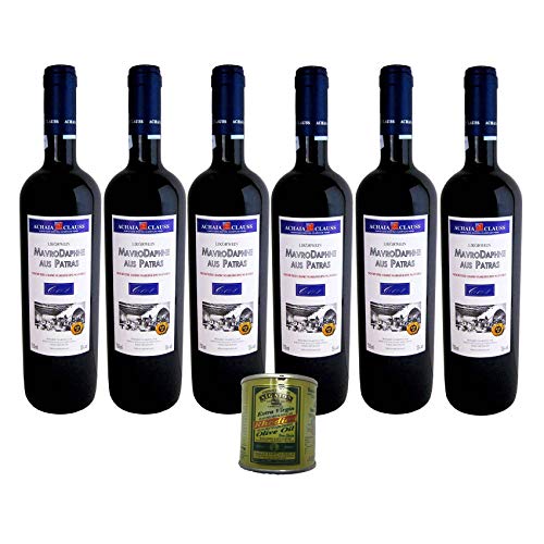 6er Paket Mavrodaphne of Patras Rotwein lieblich Achaia Clauss - 6 x 0,75 Liter + 80 ml Rhodion Olivenöl von Achaia Clauss