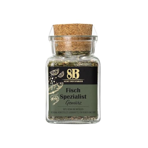 Acht Botaniker vom Hof Bodengut – Gewürzmischungen mit Charakter | Aus eigenem Anbau, handgemacht & naturrein | Direkt vom Feld in die Küche, Fisch Spezialist 65g Glas von Acht Botaniker