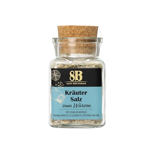 Acht Botaniker vom Hof Bodengut – Gewürzmischungen mit Charakter | Aus eigenem Anbau, handgemacht & naturrein | Direkt vom Feld in die Küche, Kräuter Salz 156g Glas von Acht Botaniker