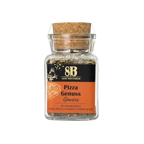 Acht Botaniker vom Hof Bodengut – Gewürzmischungen mit Charakter | Aus eigenem Anbau, handgemacht & naturrein | Direkt vom Feld in die Küche, Pizza Genuss 38g Glas von Acht Botaniker