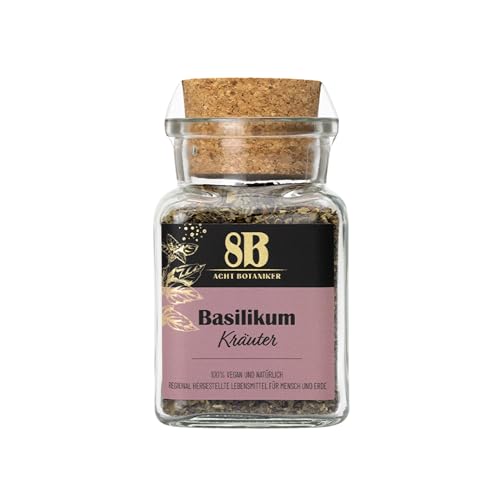 Acht Botaniker vom Hof Bodengut – Kräutermischungen aus naturbelassenen Zutaten – Handgemacht in Deutschland – Ohne Zusatzstoffe – Vegan und nachhaltig verpackt, Basilikum 24g Glas Acht Botaniker vom Hof Bodengut – Kräutermischungen aus naturbelassenen Zutaten – Handgemacht in Deutschland – Ohne Zusatzstoffe – Vegan und nachhaltig verpackt, Basilikum 24g Glas von Acht Botaniker