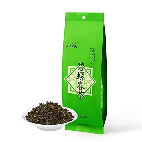 Biluochunluochun Tee, Chinesischer Grüner Tee mit Reiner Helligkeit, Starkem Geschmack, Zartem Aussehen, Blumigem Aroma, Einfach zu Lagern, 18 Monate von Acouto