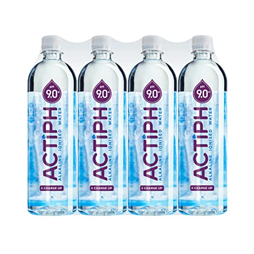 Alkalisch ionisiertes Quellwasser, pH 9+ (12 x 1 L), gereinigt mit Elektrolyten, sauberes und geschmeidiges ACTIPH-Wasse von ActiPH