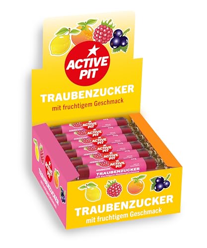 Active Pit Traubenzucker, Himbeere, 20er Pack (20 x 33 g) von Active Pit