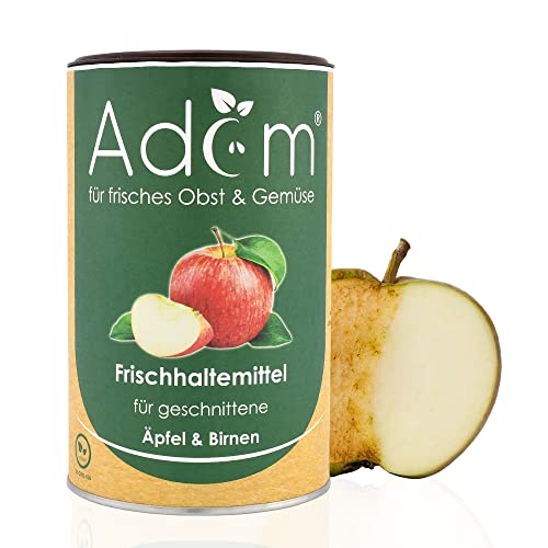 Adam® Frischhaltemittel für Obst & Gemüse – hält Äpfel & Birnen bis 7 Tage frisch, verhindert Braunverfärbung, geschmacksneutral, lange Aufbewahrung – Antioxidationsmittel, 850 g von Adam