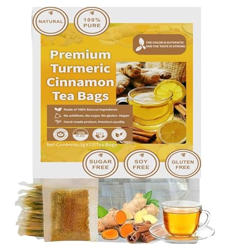 Natural Turmeric Ginger Cinnamon Tea Bags,Premium Turmeric G-inger Cinnamon Tea Bags Organic,100% Natural Ginger T-urmeric Herbal Tea,Supports Digestion,Skin Health & Sleep,No Sugar,No Caffeine (1) von Aderpmin