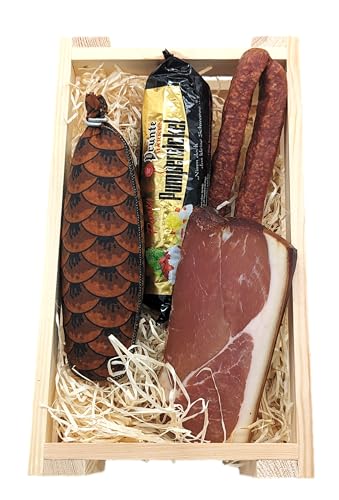 Schwarzwald Art Präsentkorb Geschenkkorb - Schwarzwälder Kiste - Brotzeit Steige 5-teilig von Adler