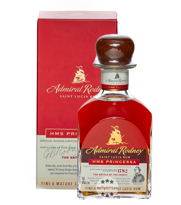 Admiral Rodney HMS Princessa Rum (40 % Vol., 0,7 Liter) von Admiral Rodney Saint Lucia Rum