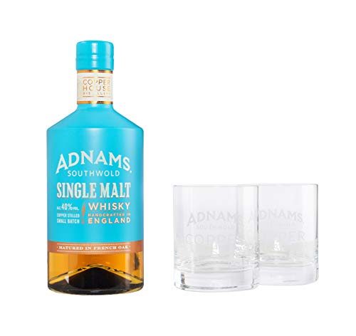 Adnams Southwold | Single Malt Whisky Set mit 2 Gläser | Noten von Honig und Gewürzen | 700 ml| 40% von Adnams