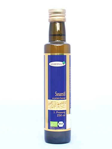 geröstetes Bio-Sesamöl, 250 ml natives Speiseöl aus 1. Pressung geröstetes Bio-Sesamöl, 250 ml natives Speiseöl aus 1. Pressung von Adrisan