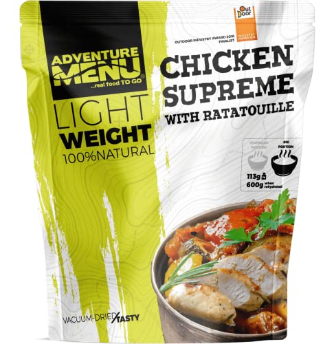 Adventure Menu - Hühnchen Supreme mit Ratatouille | 113 g (dehydriert), Gourment Mahlzeit XXL für unterwegs & daheim Adventure Menu - Hühnchen Supreme mit Ratatouille | 113 g (dehydriert), Gourment Mahlzeit XXL für unterwegs & daheim von Adventure Menu