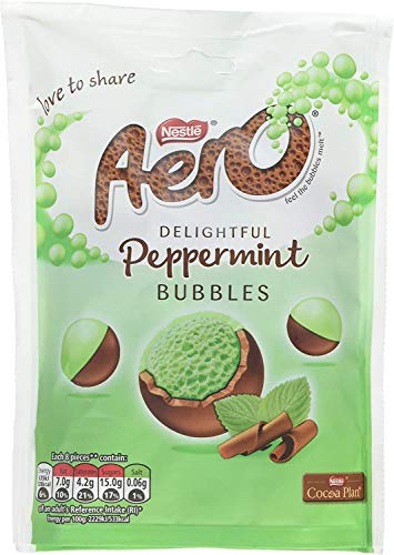 Aero luftige Pfefferminze-Schokoladekugeln Beutel - 80g - 8er-Packung von Aero