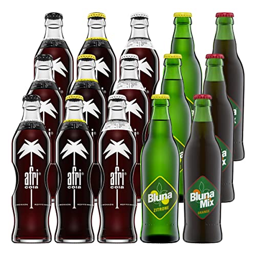 Afri Cola & Bluna Limo Mischkiste 15 Flaschen je 0,33l von Afri