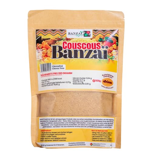Afriron Couscous Banzai aus Togo - schnelle Zubereitung - luftig locker - 1 x 500g von Afriron
