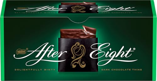 After Eight NESTLÉ AFTER EIGHT, hauchdünne Schokoladen-Täfelchen aus dunkler Schokolade mit Pfefferminz-Cremefüllung für Genießer, 1er Pack (1x200g) von After Eight