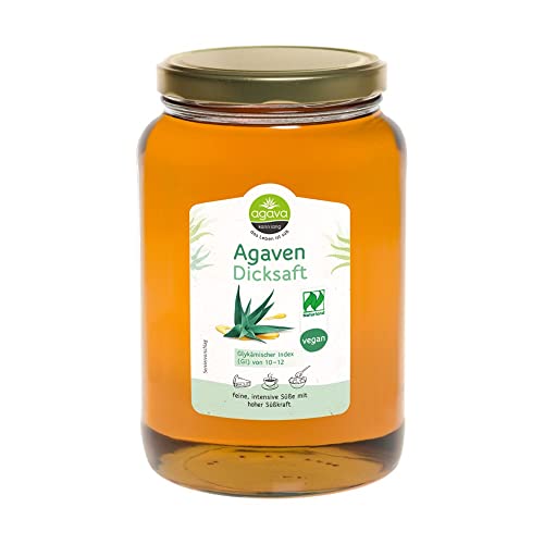 AGAVA Flüssige Süße, Agavendicksaft, Glas, groß, 2Kg (2er Pack) von Agava
