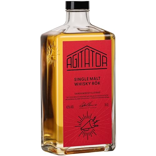 AGITATOR Single Malt Whisky Rök | Schwedischer Whiskey 70cl - 43% | Gereift in Ex-Islay und Kastanienfässern | getrocknete Aprikose | leichte Stroh- und Kräuternoten | Salzig | Torfig von Agitator