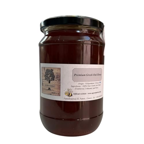 Griechischer Eichenhonig – 100% rein, roh & ungefiltert | Premium Honigtauhonig | 960g (960 Gramm) von AgoraMarket