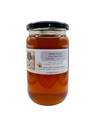 Griechischer Honig aus Johannisbrotbäumen – Premium-Qualität – Nettogewicht 1000g (1000 gramm) von AgoraMarket