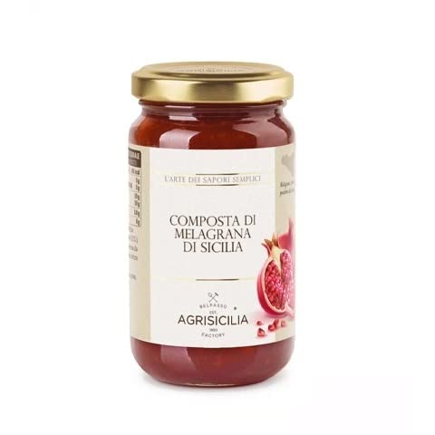 AGRISICILIA Marmelade mit sizilianischem Granatapfel 240g I mit Granatapfel aus Sizilien – Konfitüre Extra Fruchtaufstrich Brotaufstrich – Granatapfel aus Italien von Agrisicilia