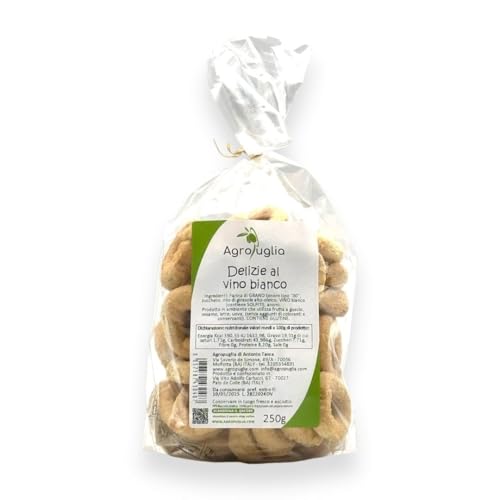 AGROPUGLIA - Süße Taralli mit Weißwein, 250g - Zart und Knusprig mit Zuckerglasur und Duft nach Tradition AGROPUGLIA - Süße Taralli mit Weißwein, 250g - Zart und Knusprig mit Zuckerglasur und Duft nach Tradition von Agropuglia