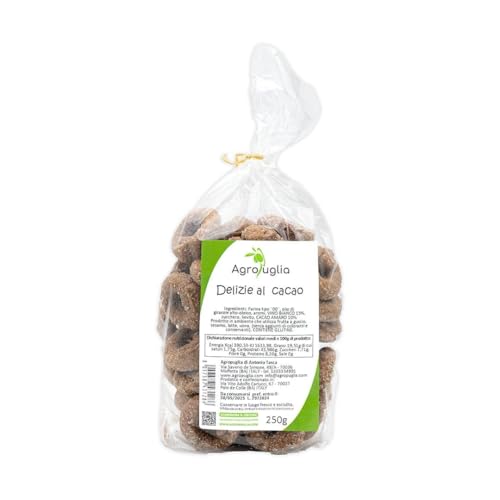 AGROPUGLIA - Süße Kakao-Taralli, 250g - Italienisches Gebäck aus Apulien, Mit Feinem Kakaopulver, Knusprig und Aromatisch von Agropuglia