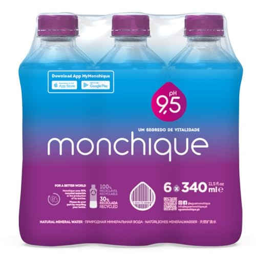 Alkalisches Mineralwasser von Monchique, 340ml Flasche, 6 Flaschen, Portugal von Agua de Monchique