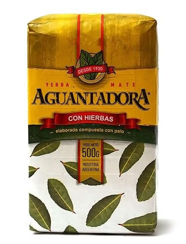 Yerba Mate-Tee Aguantadora Compuesta 0,5kg | Argentinien mate tee mit Krauter loose leaf 500g | Perfekt erfrischend und belebend von Aguantadora