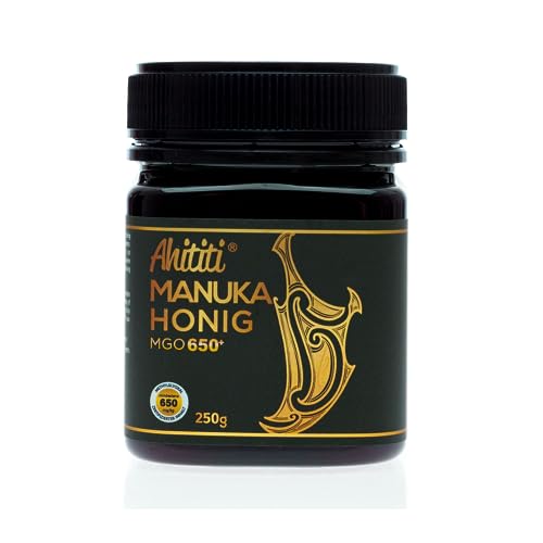 Ahititi Manuka-Honig MGO 650+ 250 g, hergestellt in Neuseeland mit zertifiziertem Methylglyoxalgehalt, natürlicher, reiner und roher Manuka-Honig aus der Manuka-Pflanze, 100% Manuka, vegetarisch von Ahititi