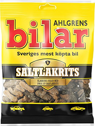 Ahlgrens Bilar Saltlakrits - Schwedisch Salzlakritz Lakritz Salmiak Marshmallow Autos Weich und Zäh Süßigkeiten 100g von Ahlgrens Bilar