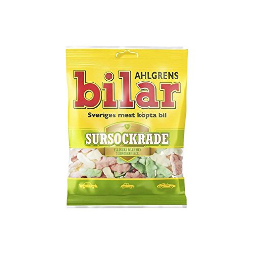 Ahlgrens Bilar Sursockrade - Sour Weiche Chewy Eibisch Cars (100 g) - Packung mit 2 von Ahlgrens Bilar