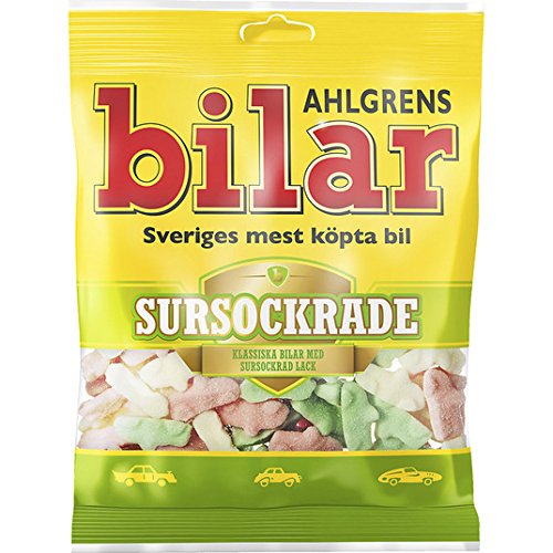 Ahlgrens Bilar Sursockrade - Sour Weiche Chewy Eibisch Autos 100g von Ahlgrens