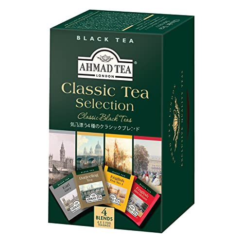 Ahmad Tea Classic Tea Selection, 4 Sorten Schwarzer Tee 20 Teebeutel mit Band/Tagged, 40 g von Ahmad Tea