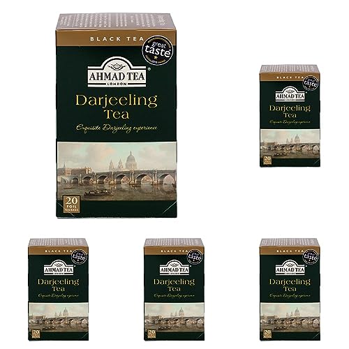 Ahmad Tea – Darjeeling Tea | Schwarzer Tee | 20 Teebeutel á 2 g | Teebeutel mit Band (Packung mit 5) von Ahmad Tea