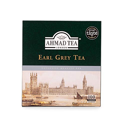 Ahmad Tea Earl Grey Schwarzer Tee 100 Teebeutel mit Band/Tagged, 200 g von Ahmad Tea