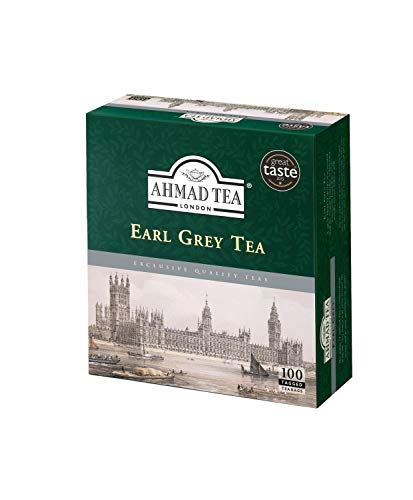 Ahmad Tea Earl Grey Schwarzer Tee 100 Teebeutel mit Band/Tagged, 200 g von Ahmad Tea