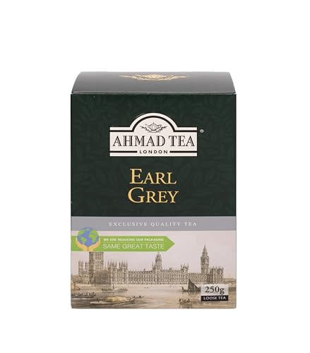 Ahmad Tea - Earl Grey - Schwarzer Assam & Ceylon Tee mit Bergamotte - Größere Teeblätter, Lose - 250g von Ahmad Tea