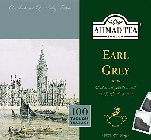 Ahmad Tea - Earl Grey | Schwarzteemischung mit Bergamotte | 100 Teebeutel á 2 g | Teebeutel ohne Band von Ahmad Tea