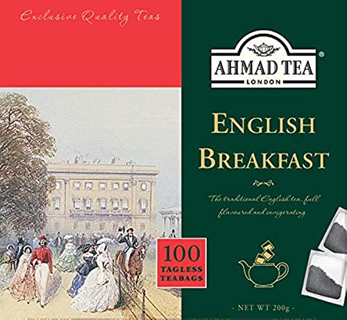 Ahmad Tea - English Breakfast - Schwarzer Frühstückstee - Assam & Ceylon Tee - Englische Teebeutel ohne Band mit 2g Tee pro Portion - 100 Teebeutel von Ahmad Tea